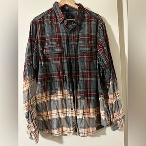 Dipped bleached flannel shirt